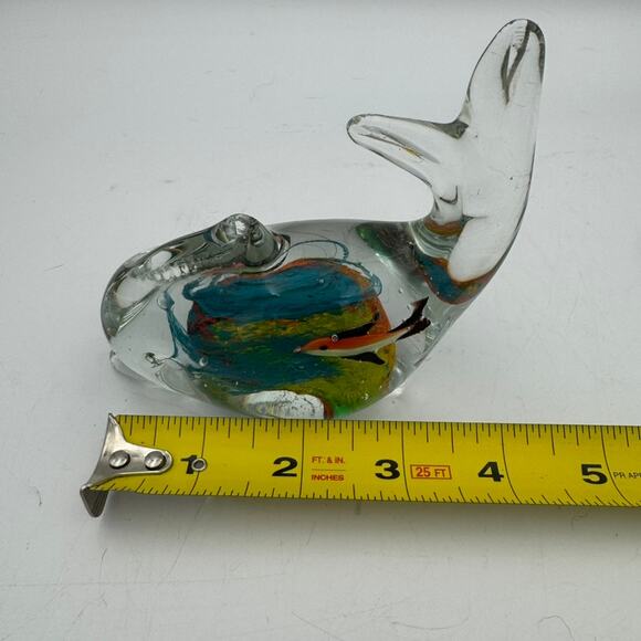 Murano Style Art Glass Dolphin Aquarium Fish Figurine Paperweight 5x4 - Picture 5 of 8